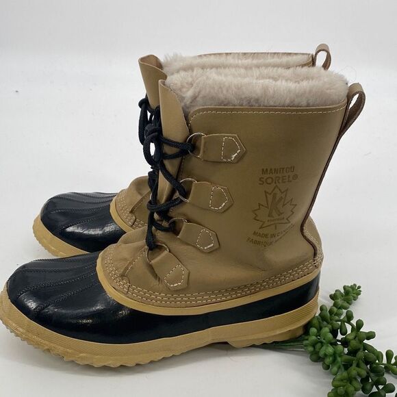 Sorel Manitou Snow Winter Insulated Duck Boots Thermo Removable Wool Liner 10 - Picture 3 of 12